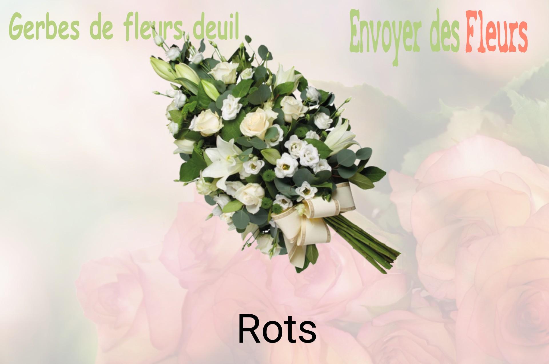 Gerbe de fleurs de deuil livrée à Rots